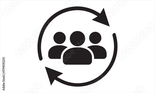Team Rotation Icon Vector Group Dynamics Business Management Personnel Change Cycle