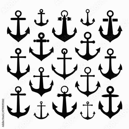 Anchors Aweigh: A compilation of elegant anchor motifs, each exuding timeless charm, is an ideal visual for design concepts. 