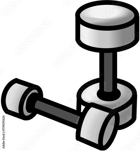 Wall Mural 아령과 바벨을 활용한 근력운동과 웨이트트레이닝 장면, 헬스장에서의 중량 운동과 홈트레이닝 분위기, 건강과 체력 향상을 위한 피트니스 라이프스타일