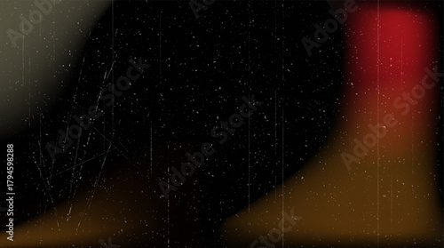 Film Grain Vintage Photo Effect Background. Old Transparent Realistic Overlay Celluloid Dust and Particles Texture. Distressed Scratch Retro Sandy Cinema Screen Frame Black and White Template Pattern