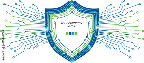 Digital Circuit Board Shield Security Concept Vector