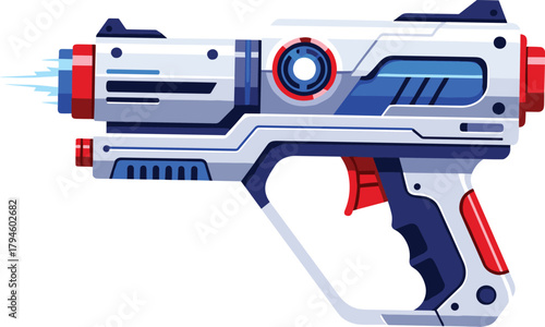 Futuristic Sci-Fi Laser Blaster Pistol Vector