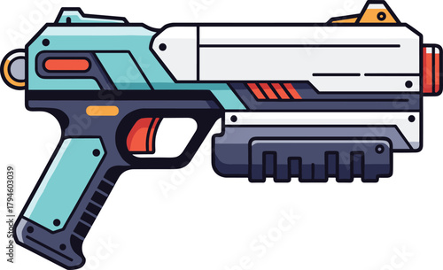 High-Tech Futuristic Plasma Handgun Vector