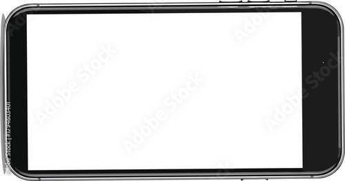 Landscape Horizontal Smartphone Mockup Vector Template