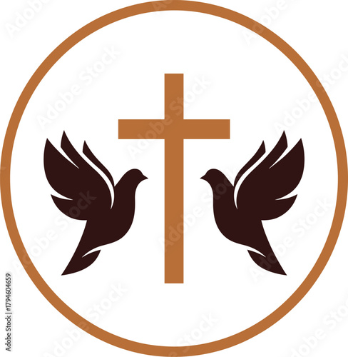 Cross and Doves in Circle