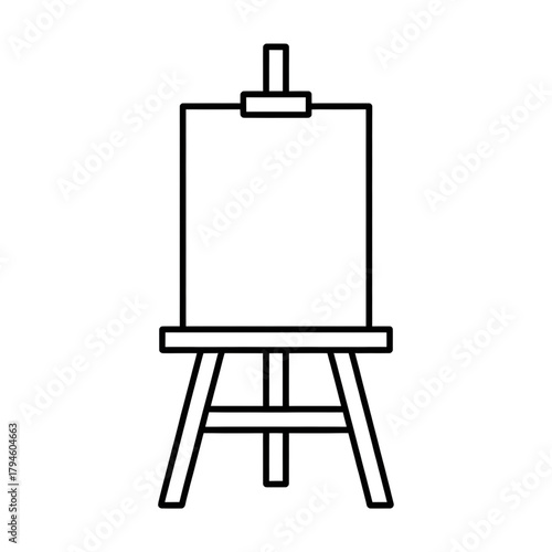 wooden easel with blank canvas