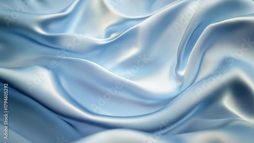Wallpaper Mural Light blue silken fabric creating soft elegant folds Torontodigital.ca