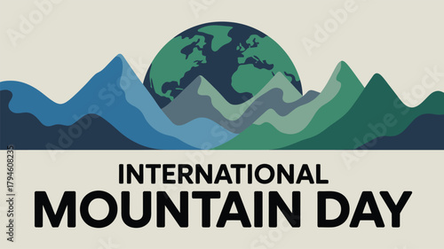 International Mountain Day Geometric Mountain Landscape Nature Conservation Design