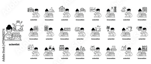 A man is cutting something with a pair of scissors