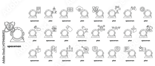 A black and white image of a cartoon character with a sign that says "Spaceman"