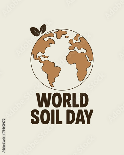 World Soil Day Healthy Soil Conservation Earth Plant Growth Illustration