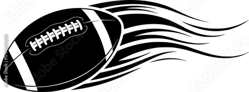 American football with motion trails
