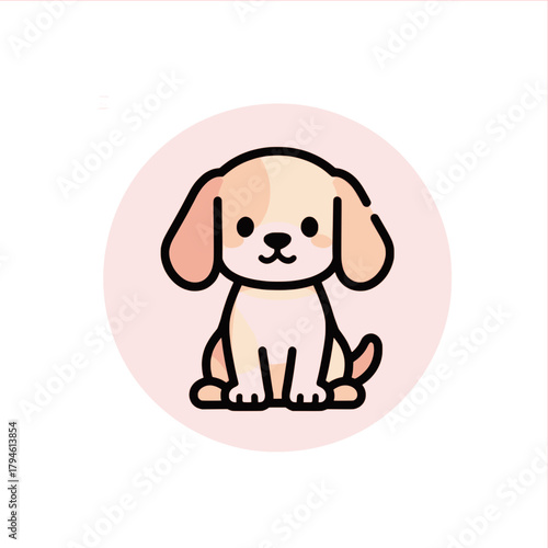 Adorable puppy illustration perfect for pet-themed designs, cute animal graphics, or children's book. A lovable cartoon dog character in a modern design.