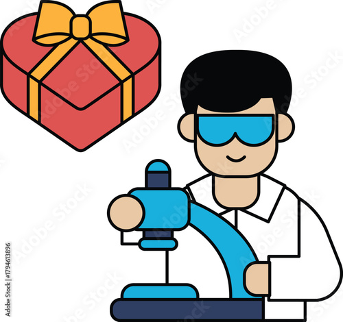 A man is working on a machine with a box behind him