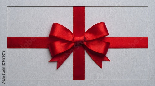 Bright Scarlet Ribbon and Gracefully Tied Bow on an Unmarked White Frame for Unique Personal Designs