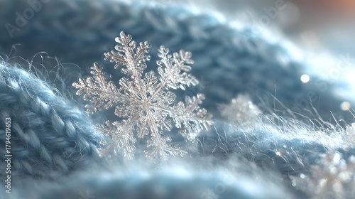 a detailed macro shot of a snowflake