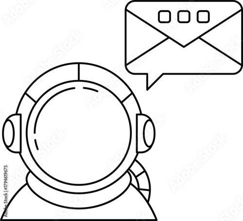 A man in a spacesuit is talking on a phone