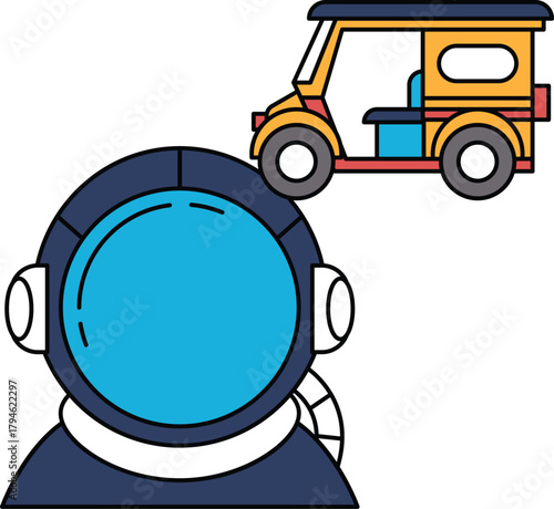 A man in a diving suit is looking at a car