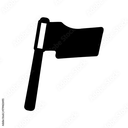 A simple black flag on a pole indicating surrender or failure