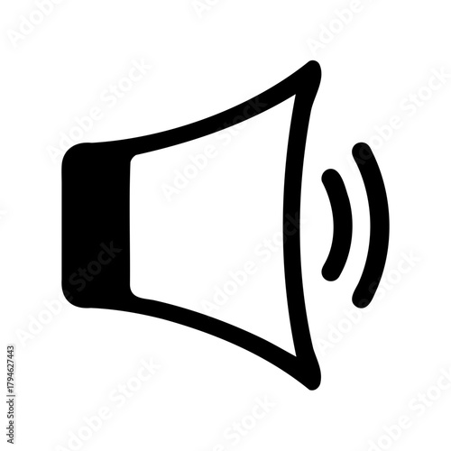 Loudspeaker icon representing sound waves indicating the presence of audio amplification