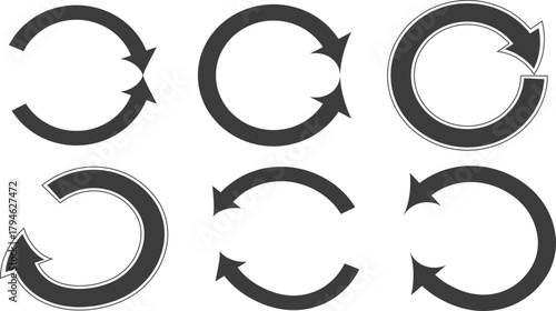 Circular Arrows Set Vector Illustration for Business Process and Cycles