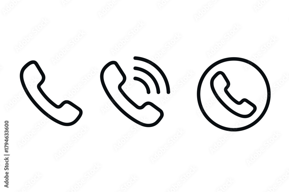 Fototapeta premium Minimalistic phone icons collection for communication design projects