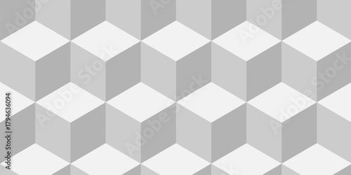 Cubic wall texture pattern. seamless cube grid hexagon technology background. Geometric pattern illustration mosaic, square and triangle wallpaper.	