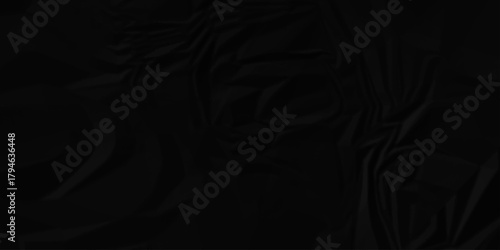Paper texture background, Old paper background ripple soft black pattern wave crumple. Crushed and creased soft paper. Abstract wrinkle effect grunge and rough backdrop vintage page.	