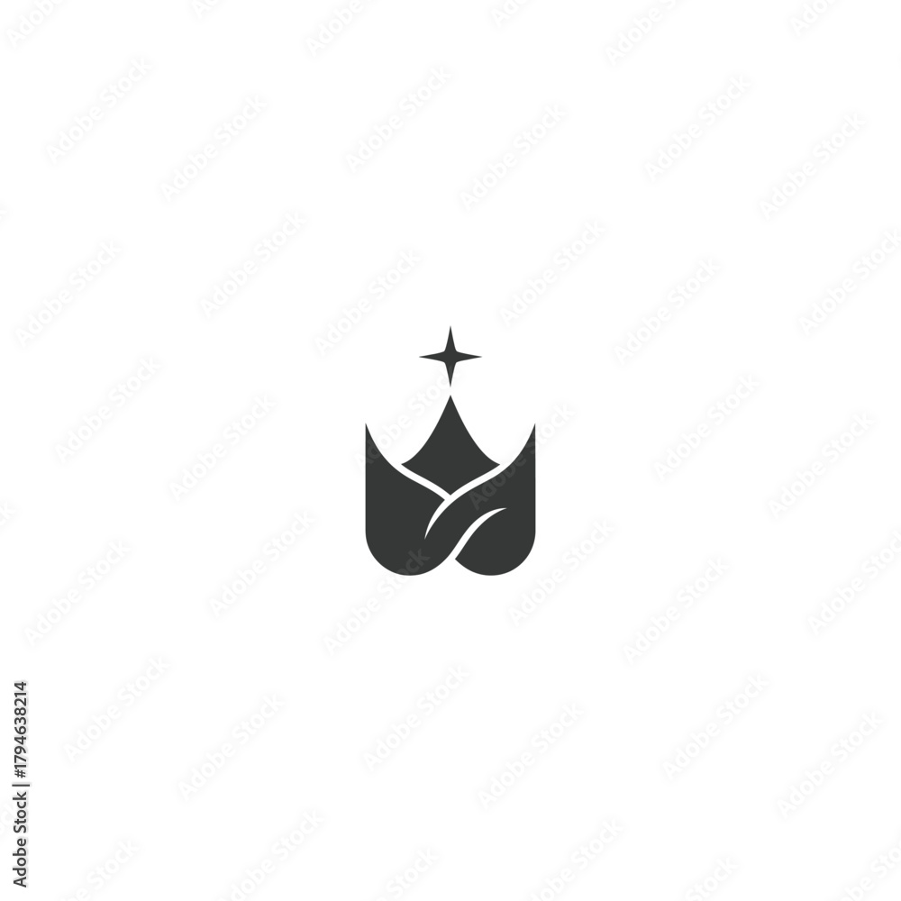 Fototapeta premium Abstract floral design with star element modern minimalist logo concept