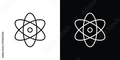 Atom icon. Premium pictogram isolated on a white background.