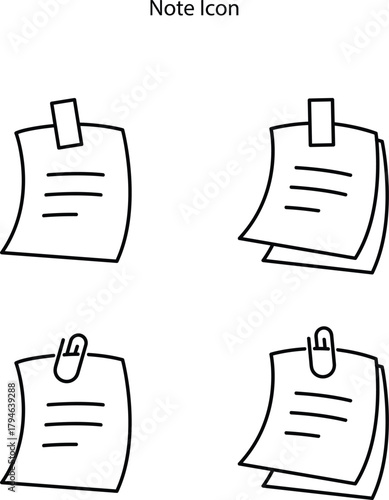 Sticky notes icon set. Sticky notes vector illustration on a white background.