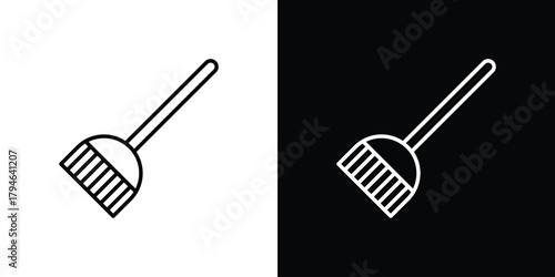 Broom icon. Premium pictogram isolated on a white background.