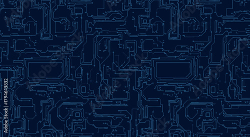 Intricate blue circuit board design for tech backgrounds and futuristic concepts, perfect for technology presentations and digital media projects needing a modern edge