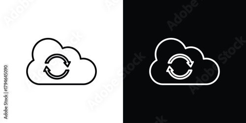 Cloud sync icon. Premium pictogram isolated on a white background.
