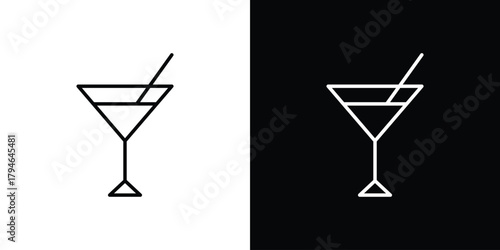 Cocktail icon. Premium pictogram isolated on a white background.