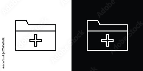 Create folder icon. Premium pictogram isolated on a white background.