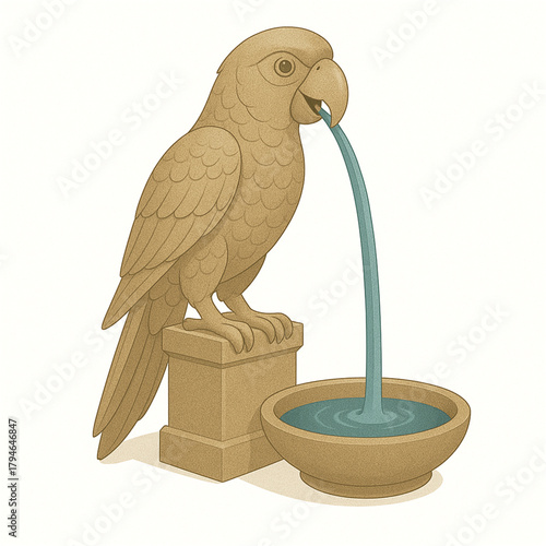 Vector Illustration of Parrot Fountain