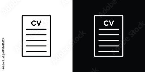 CV icon. Premium pictogram isolated on a white background.