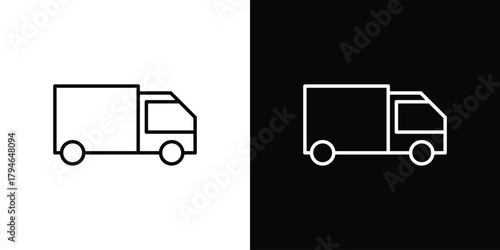 Delivery van icon. Premium pictogram isolated on a white background.