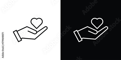 Donate icon. Premium pictogram isolated on a white background.