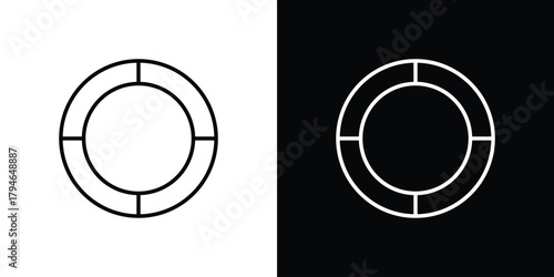 Donut chart icon. Premium pictogram isolated on a white background.