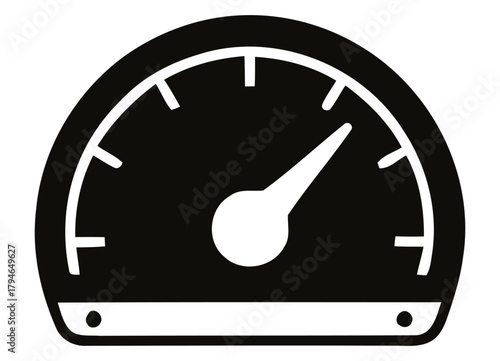 Dynamic speed indicator gauge showing rapid progress and measurement, symbolizing performance and achievement in a modern design