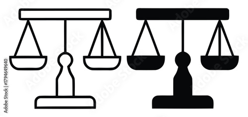 Symbol of justice and equality scales of balance graphic concept for law and business decisions