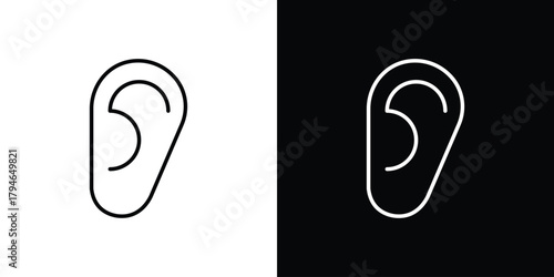 Ear icon. Premium pictogram isolated on a white background.