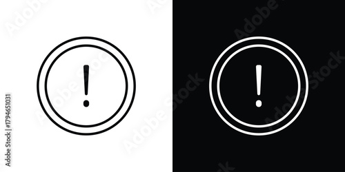 Exclamation button icon. Premium pictogram isolated on a white background.