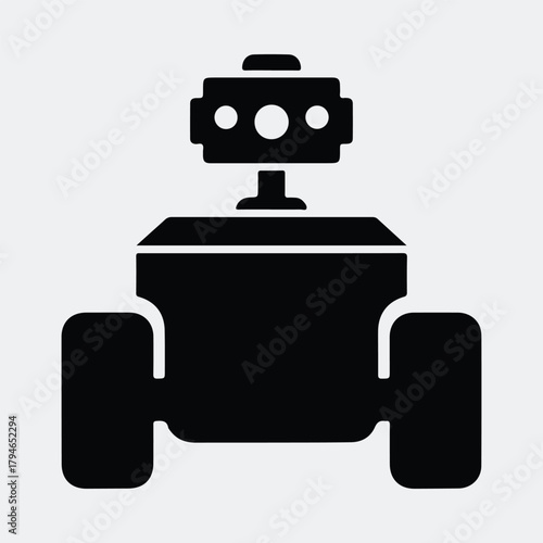 Silhouette of a futuristic rover technology minimal style vector illustration