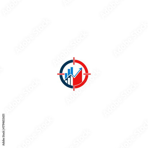 Business growth concept illustrated with charts and target on white background Free Download Business growth concept illustrated with charts and target on white background - GFXLoad
