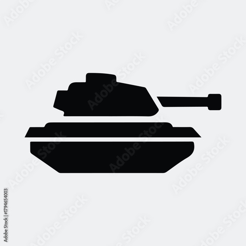Silhouette tank vector illustration military vehicle isolated icon shape