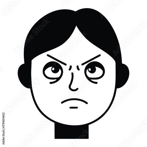 Frustrated person showing anger with furrowed brow and intense stare, conveying stress and irritation visually.
