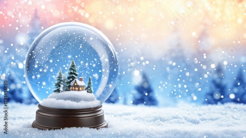 Snow Globe in Magical Blue Snowfall
